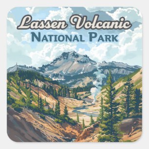 Lassen Volcanic National Park California Volcano Square Sticker