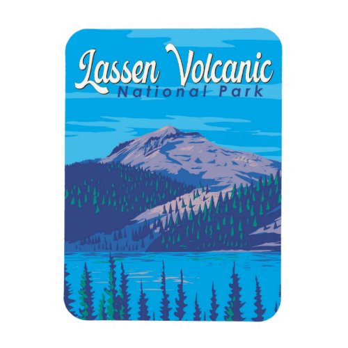 Lassen Volcanic National Park Illustration Travel Magnet