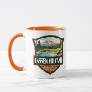 Lassen Volcanic National Park Illustration Travel Mug