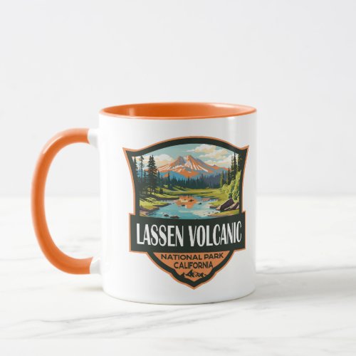 Lassen Volcanic National Park Illustration Travel Mug