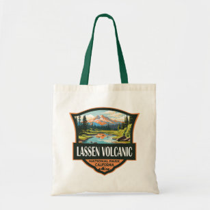 Lassen Volcanic National Park Illustration Travel Tote Bag