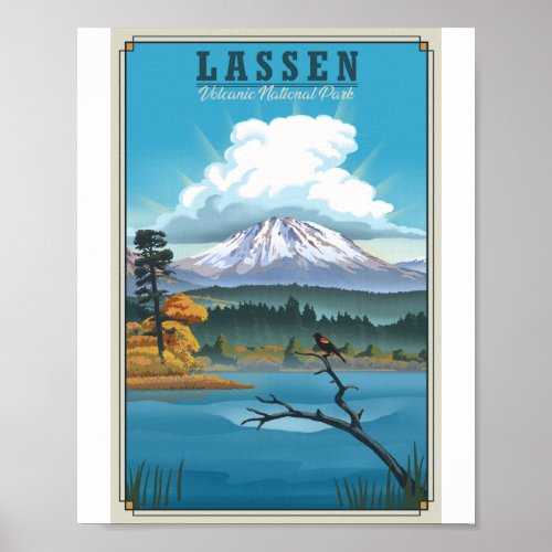 Lassen Volcanic National Park Litho Artwork Poster