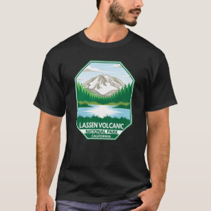 Lassen Volcanic National Park Minimal Retro Emblem T-Shirt