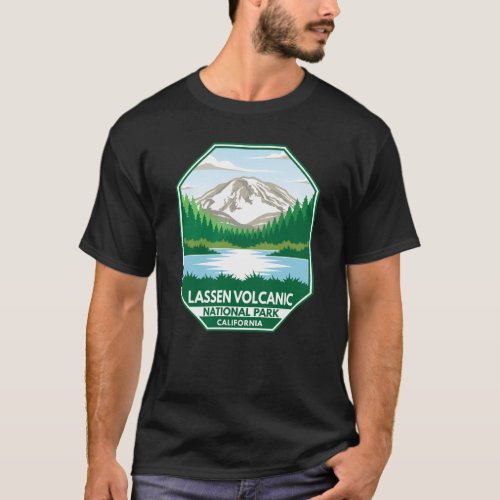 Lassen Volcanic National Park Minimal Retro Emblem T_Shirt