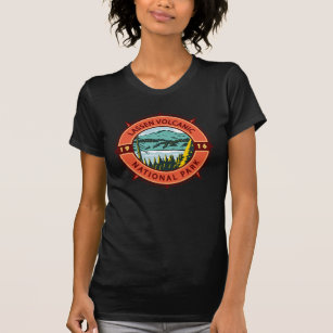Lassen Volcanic National Park Retro Compass Emblem T-Shirt