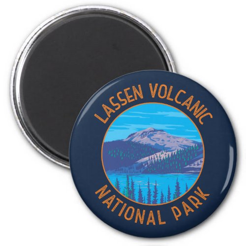 Lassen Volcanic National Park Retro Distressed Magnet