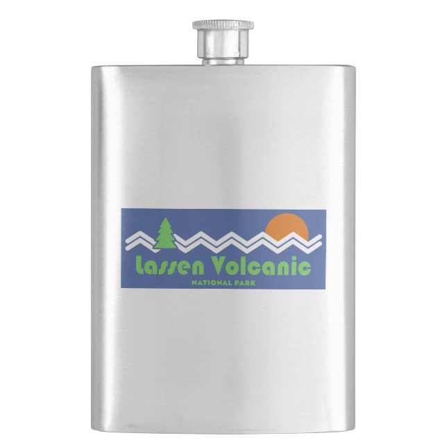 Lassen Volcanic National Park Retro Flask (Front)