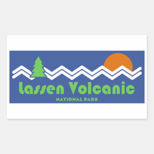 Lassen Volcanic National Park Retro Rectangular Sticker