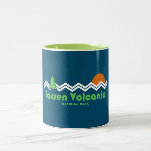 Lassen Volcanic National Park Retro Two_Tone Coffee Mug