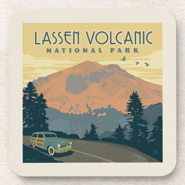 Lassen Volcanic National Park | Road Trip Beverage Coaster (Front)