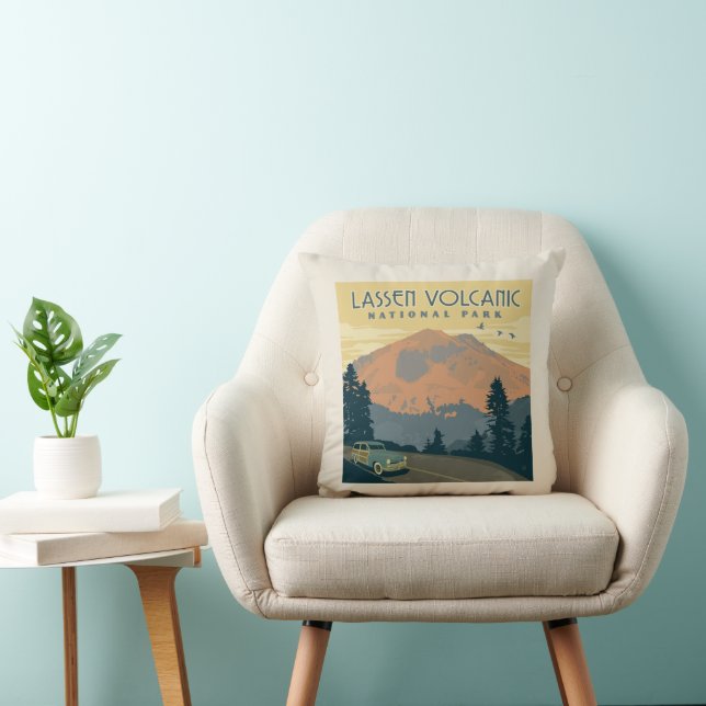 Lassen Volcanic National Park | Road Trip Throw Pillow (Chair)