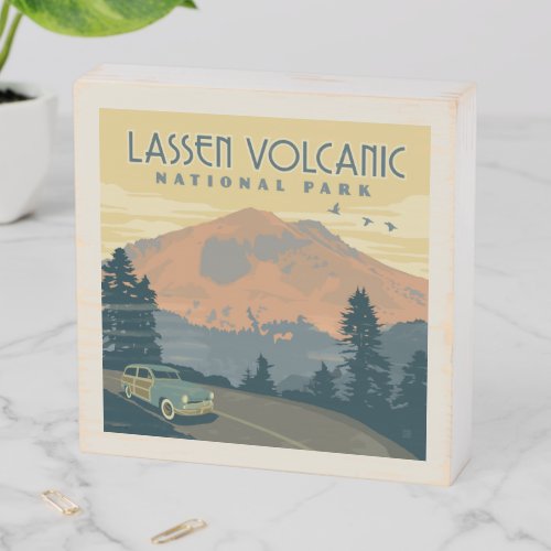 Lassen Volcanic National Park  Road Trip Wooden Box Sign