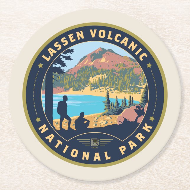 Lassen Volcanic National Park Round Paper Coaster (Front)