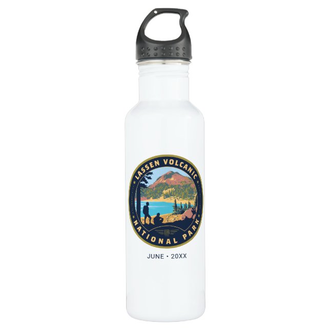 Lassen Volcanic National Park Stainless Steel Water Bottle (Front)