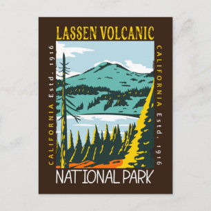 Lassen Volcanic National Park Vintage Distressed Postcard