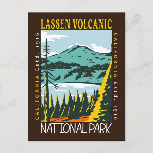 Lassen Volcanic National Park Vintage Distressed Postcard