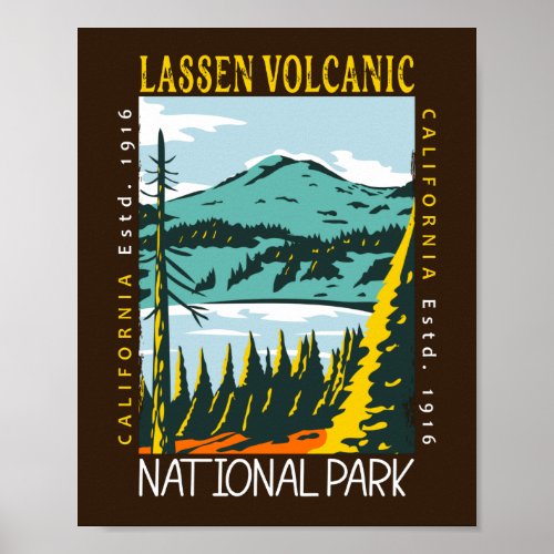 Lassen Volcanic National Park Vintage Distressed  Poster