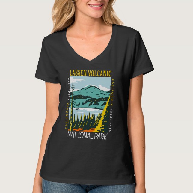 Lassen Volcanic National Park Vintage Distressed T-Shirt (Front)