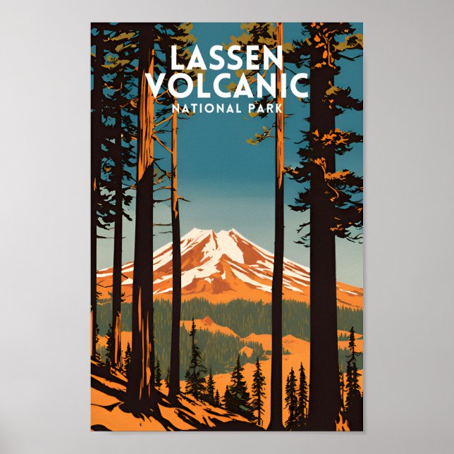 Lassen Volcanic National Park Vintage Poster (Front)