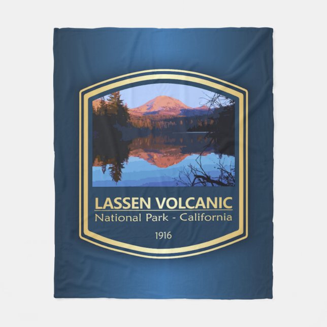 Lassen Volcanic NP (PF1) Fleece Blanket (Front)