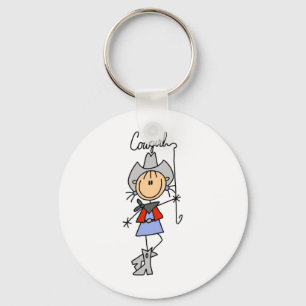 Lasso Cowgirl T-shirts and Gifts Keychain