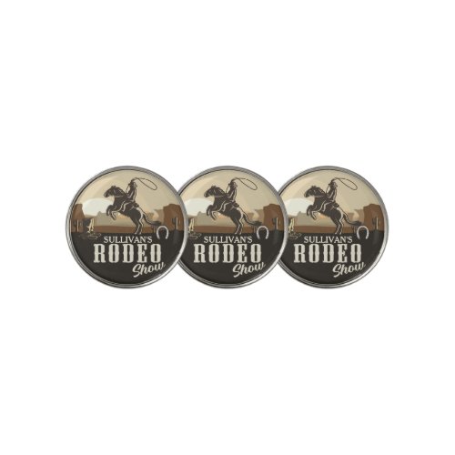 Lasso Roping Roundup ADD NAME Western Rodeo Show Golf Ball Marker
