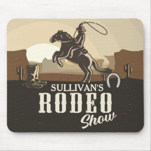 Lasso Roping Roundup ADD NAME Western Rodeo Show Mouse Pad