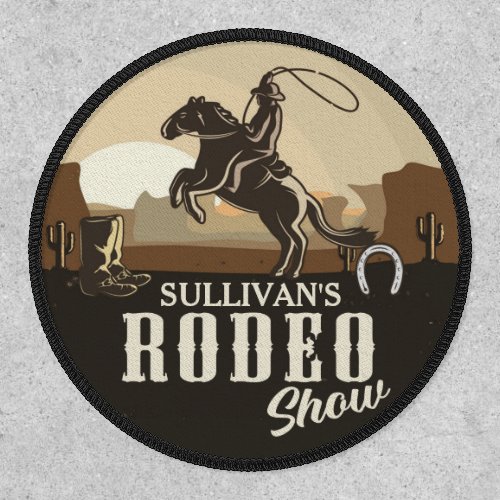 Lasso Roping Roundup ADD NAME Western Rodeo Show Patch