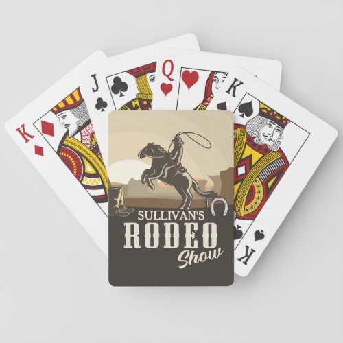 Lasso Roping Roundup ADD NAME Western Rodeo Show Playing Cards