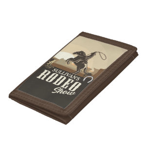 Lasso Roping Roundup ADD NAME Western Rodeo Show Trifold Wallet