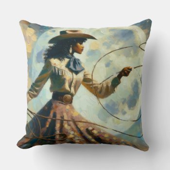 Lasso The Moon Cowgirl Pillow by Godsblossom at Zazzle