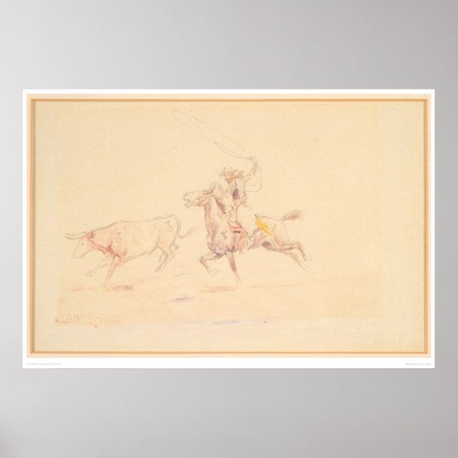 Lassoing the Steer 1905 (1418A) Poster (Front)