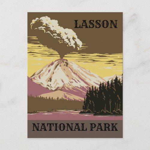 Lasson National Park Vintage travel Postcard