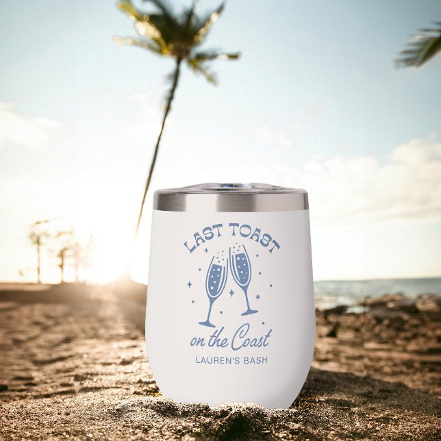 Lasst Toast on the Coast Bachelorette Bridal Party Thermal Wine Tumbler (Creator Uploaded)