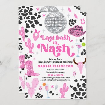 Last Bash In Nash Bachelorette Weekend Itinerary Invitation