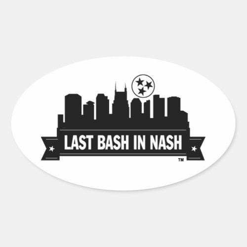 Last Bash In Nash Skyline Oval Sticker