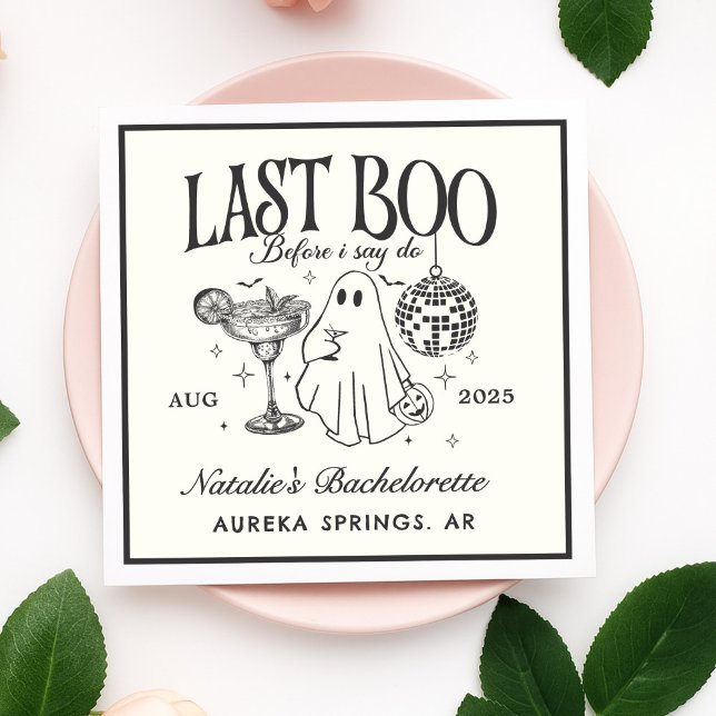 Last Boo Before I Do Bachelorette Halloween Party Napkins (Creator Uploaded)