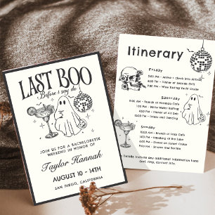 Last Boo Before I Do Bachelorette Itinerary Invitation
