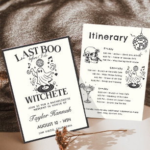 Last Boo Before I Do Bachelorette Itinerary Invitation