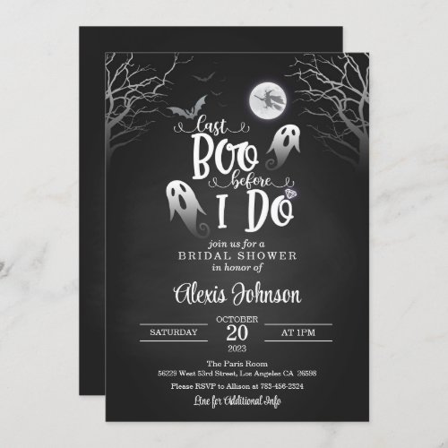 Last Boo Before I Do Bridal Shower Invitation