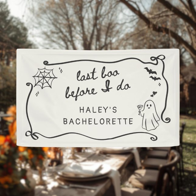 Last Boo Before I Do Quirky Halloween Bachelorette Banner (Creator Uploaded)