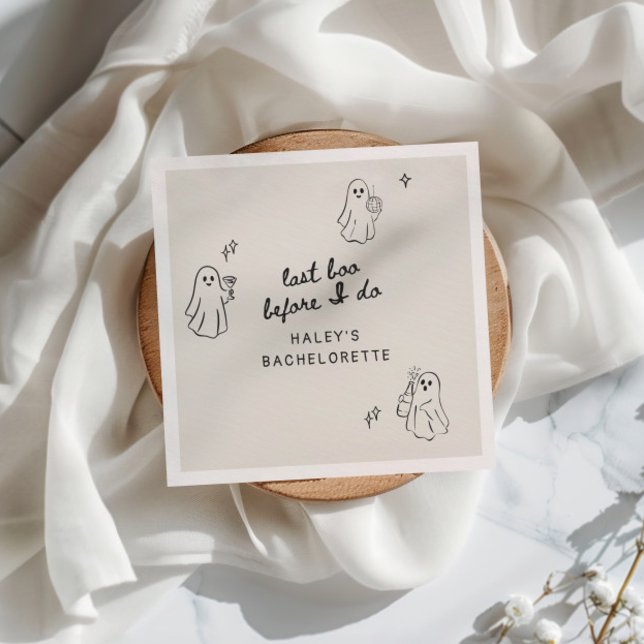 Last Boo Before I Do Quirky Halloween Bachelorette Napkins (Creator Uploaded)