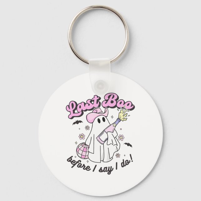 Last Boo Before I Say I Do Cowgirl Ghost Disco Hal Keychain (Front)