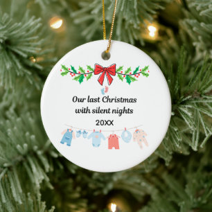 Last Christmas with Silent Nights – Personalized  Ceramic Ornament