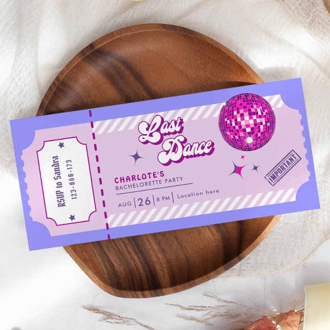 Last Dance Disco Bachelorette Party Invitation (Creator Uploaded)