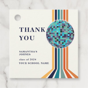 Last Dance Retro Graduation Party Favor Tags