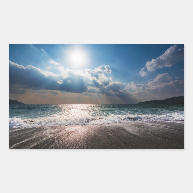 Last Day at the Beach Rectangular Sticker (Front)