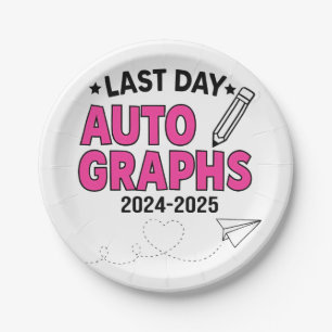  Last Day Autographs 2024-2025 Graduation  Paper Plates