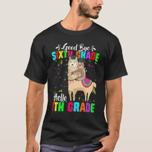 Last Day Goodbye Sixth Grade Hello 7th Grade Llama T-Shirt
