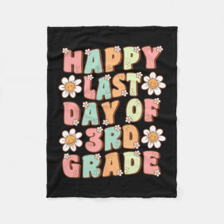 Last Day Of 3rd Grade Cute Groovy Third Grade Teac Fleece Blanket
